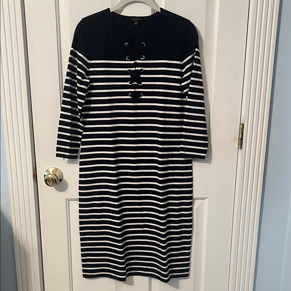 Talbots Striped Knit Dress Size S